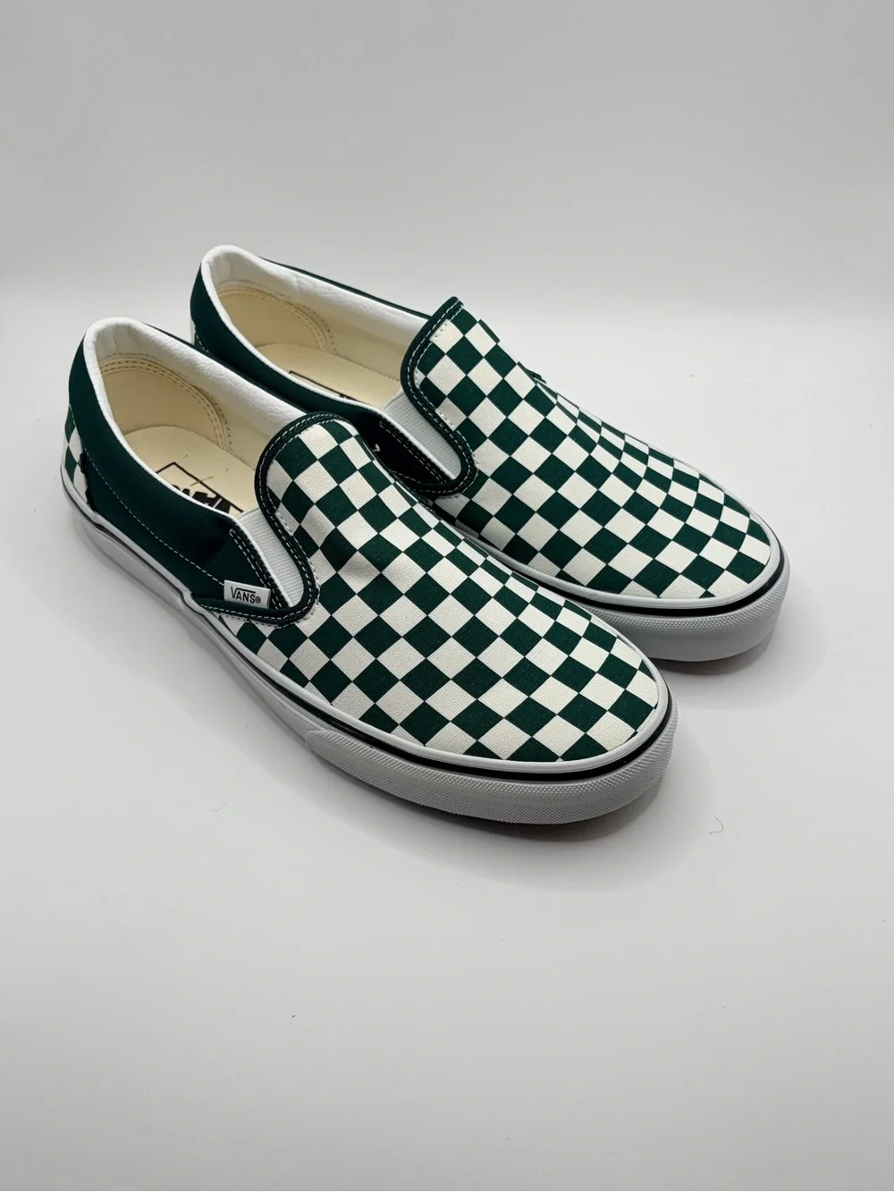 Vans Slip-On Checkerboard in Green & White